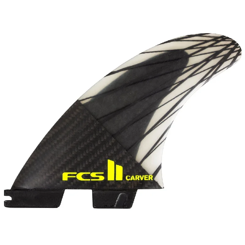 surfboard fins with different materials for performance-FCS II Carver PC Carbon Tri Fin Set - Large