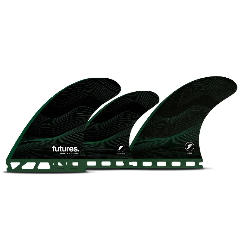 surfboard fins with large surface area for better grip-Futures Legacy Series F8 HC Large 5-Fin Set - Green