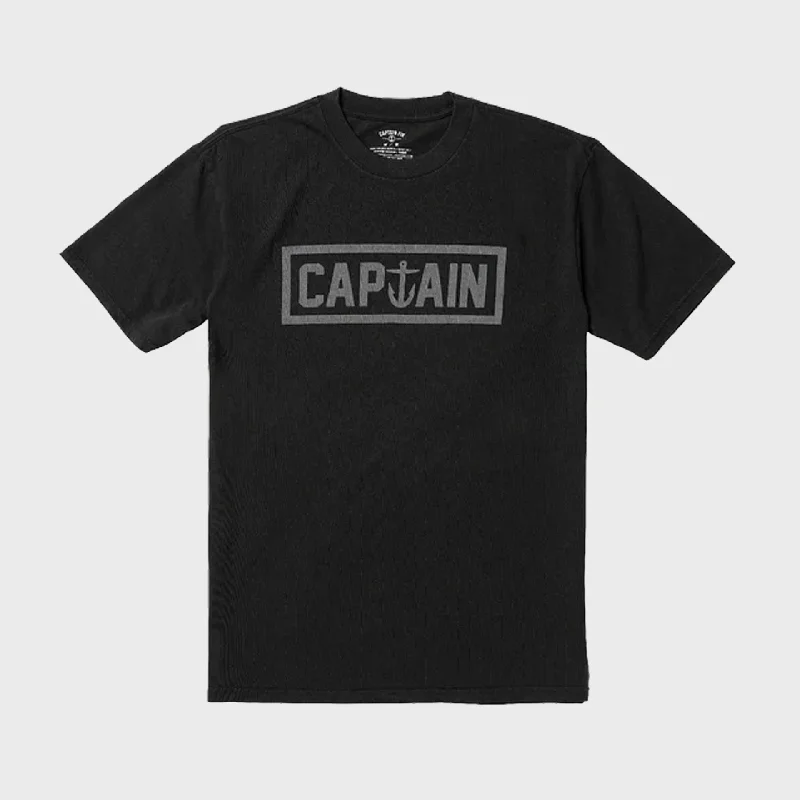 surfboard fins for smooth rides on small waves-Captain Fin Mens Naval T-Shirt - Black