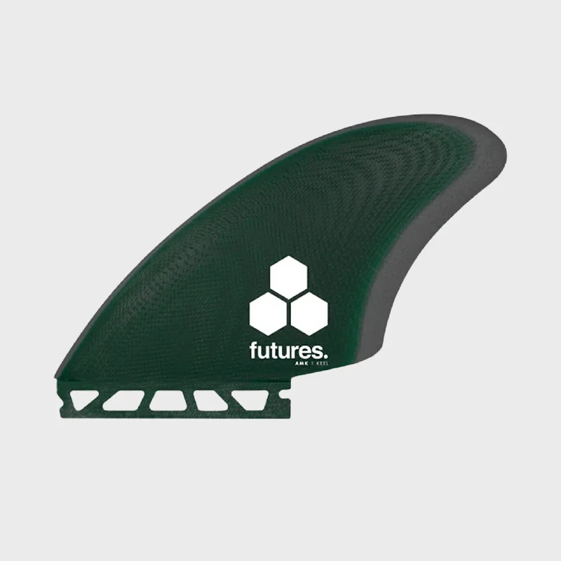 carbon fiber surfboard fins for lightness-Futures Al Merrick FG Twin Keel Fins - Large - Green/Grey