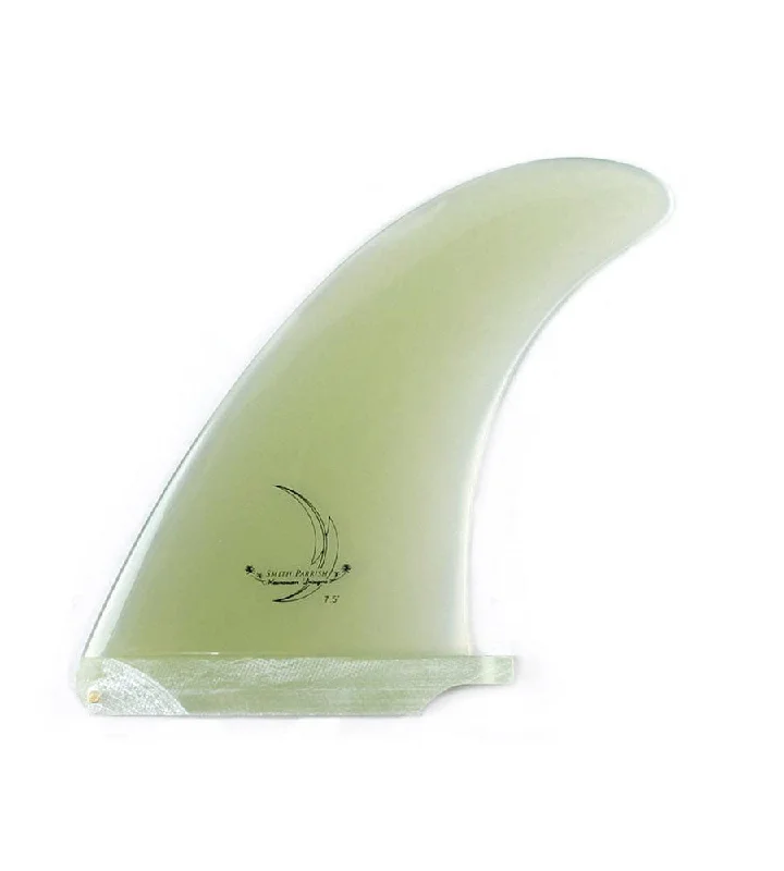 surfboard fins with improved flex for turns-Parrish Single Fin Clear 7.5