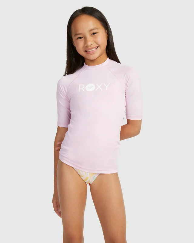 lightweight surf clothing for traveling-Girls Essential Ss Lycra Rashguard