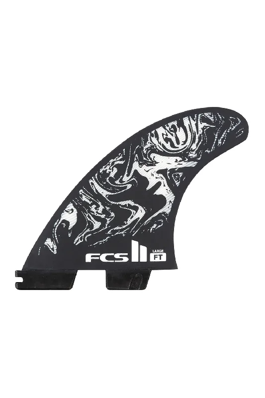 surfboard fins for small wave conditions-FCS II FT PC Medium Tri Fin Set - Black / White