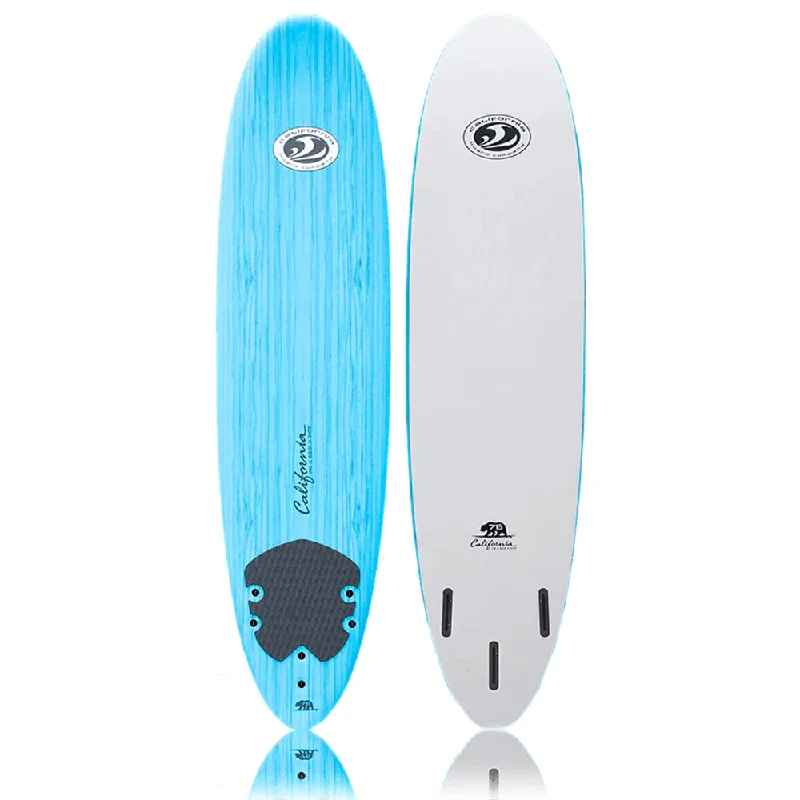 longboard surfboards with clean lines for better glide-California Board Company Mini Mal 7ft 6 Soft Surfboard - Blue