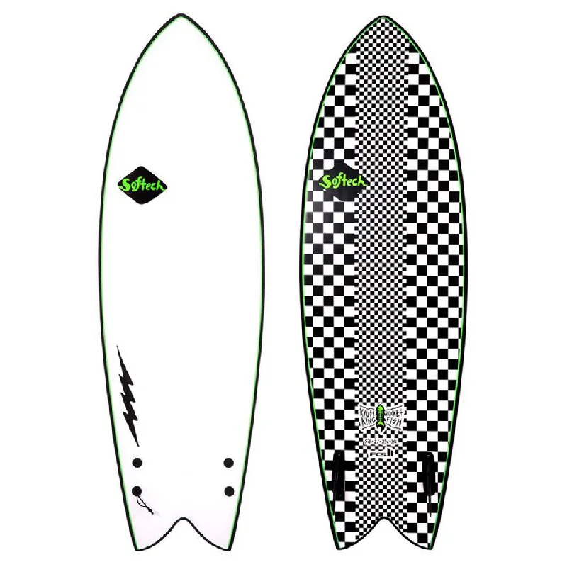 longboard surfboards with increased stability for beginners-Softech Kyuss Fish 5'8 Checkered Surfboard