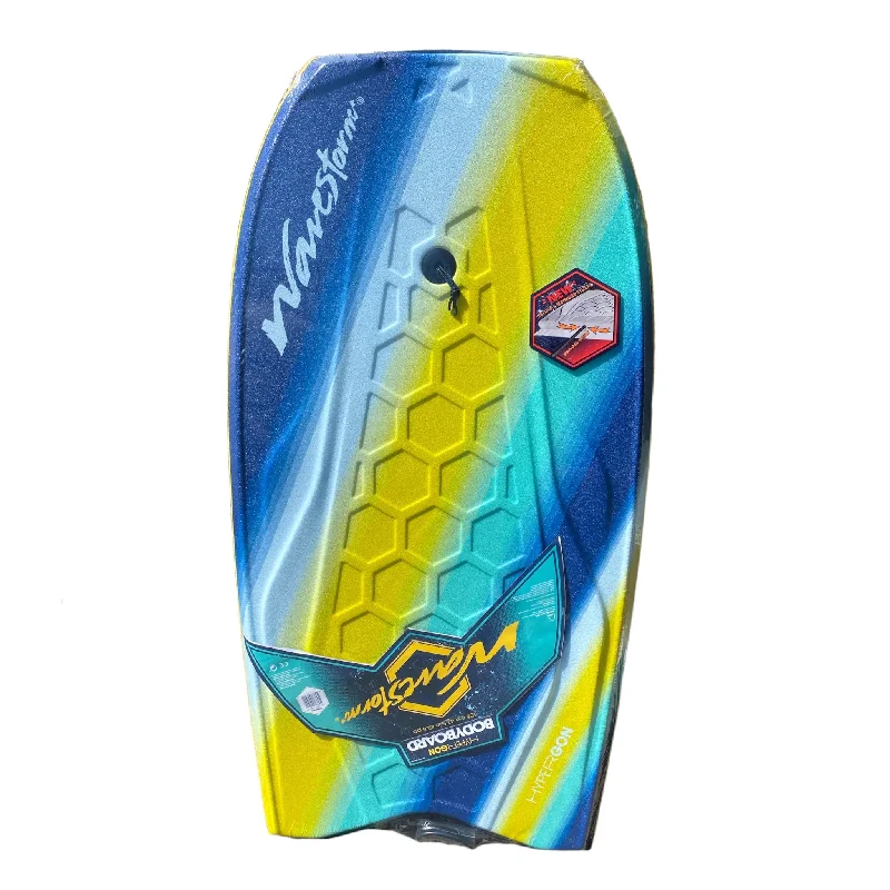 surfboard carrying straps for easy transport-Wavestorm Hypergon Bodyboard - 42.5" Navy/Yellow