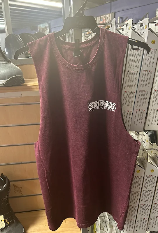 high-tech surf clothing for performance-Summer Winter Scene - Muscle Tank - Maroon