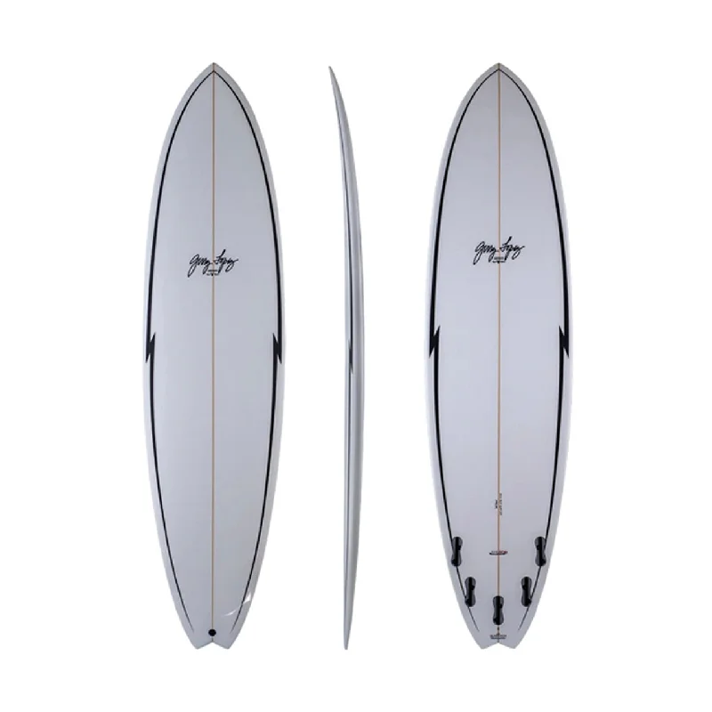 affordable surf clothing for students-6’10” Gerry Lopez - Little Darlin - Fusion HD- Clear - Futures (5 fin)