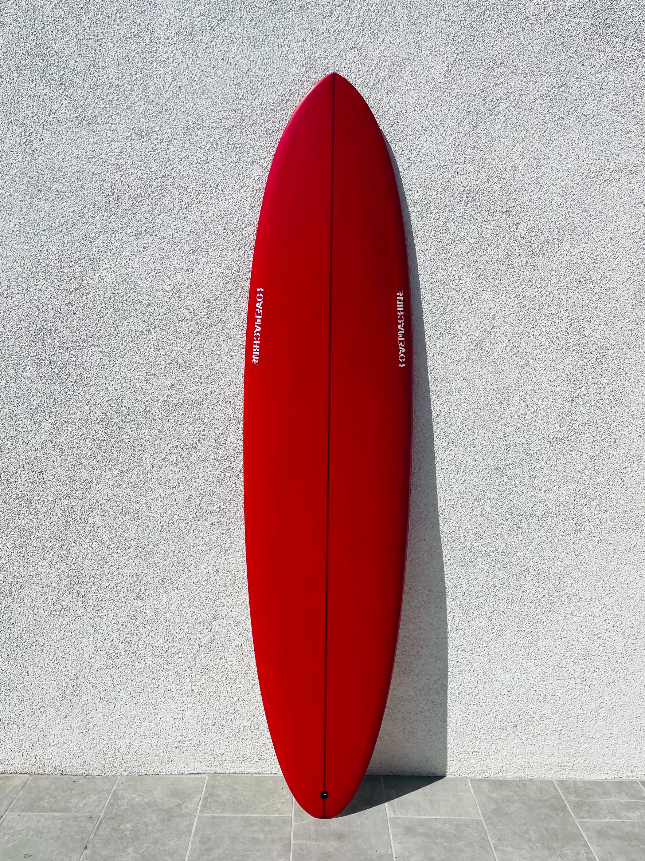 best longboard surfboards for riders over 200lbs-Love Machine | 7’8” FM Red Surfboard (USED)