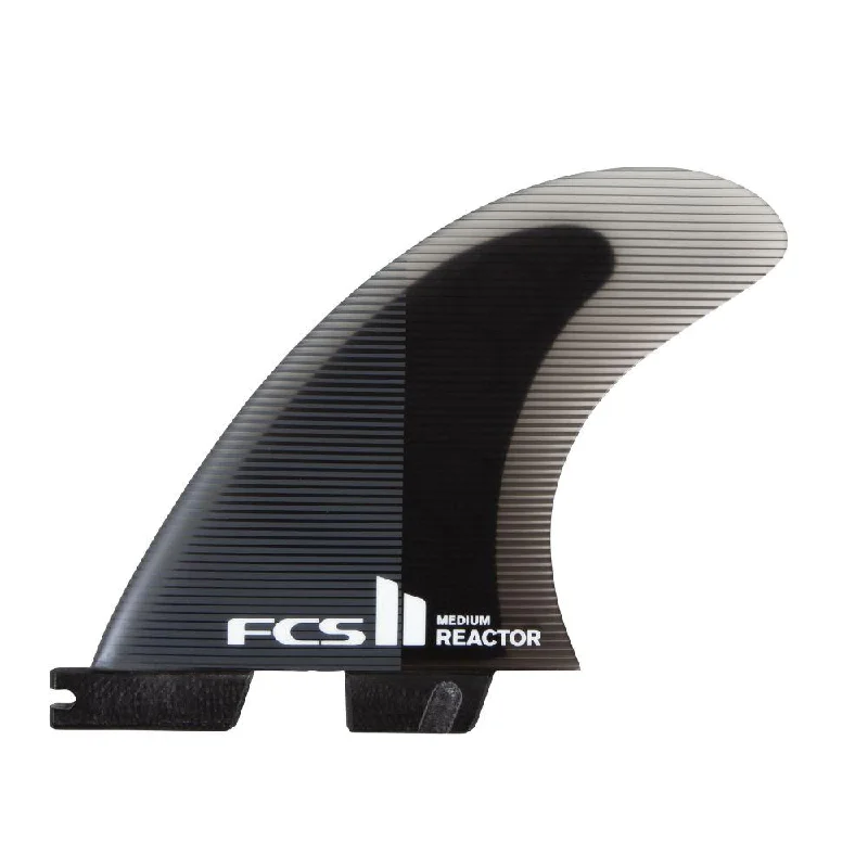 surfboard fins for versatile use in various conditions-FCS II Reactor PC Charcoal/Black Tri Fins