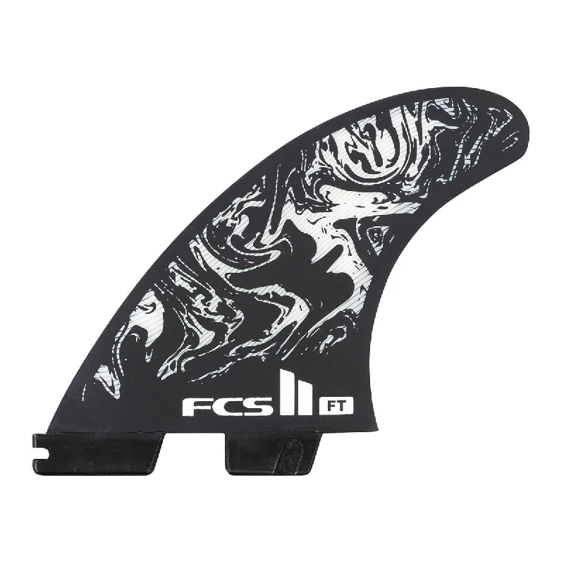 surfboard fins with reinforced edges for strength-FCS II Filipe Toledo PC Tri Fin Set - White/Black - Medium