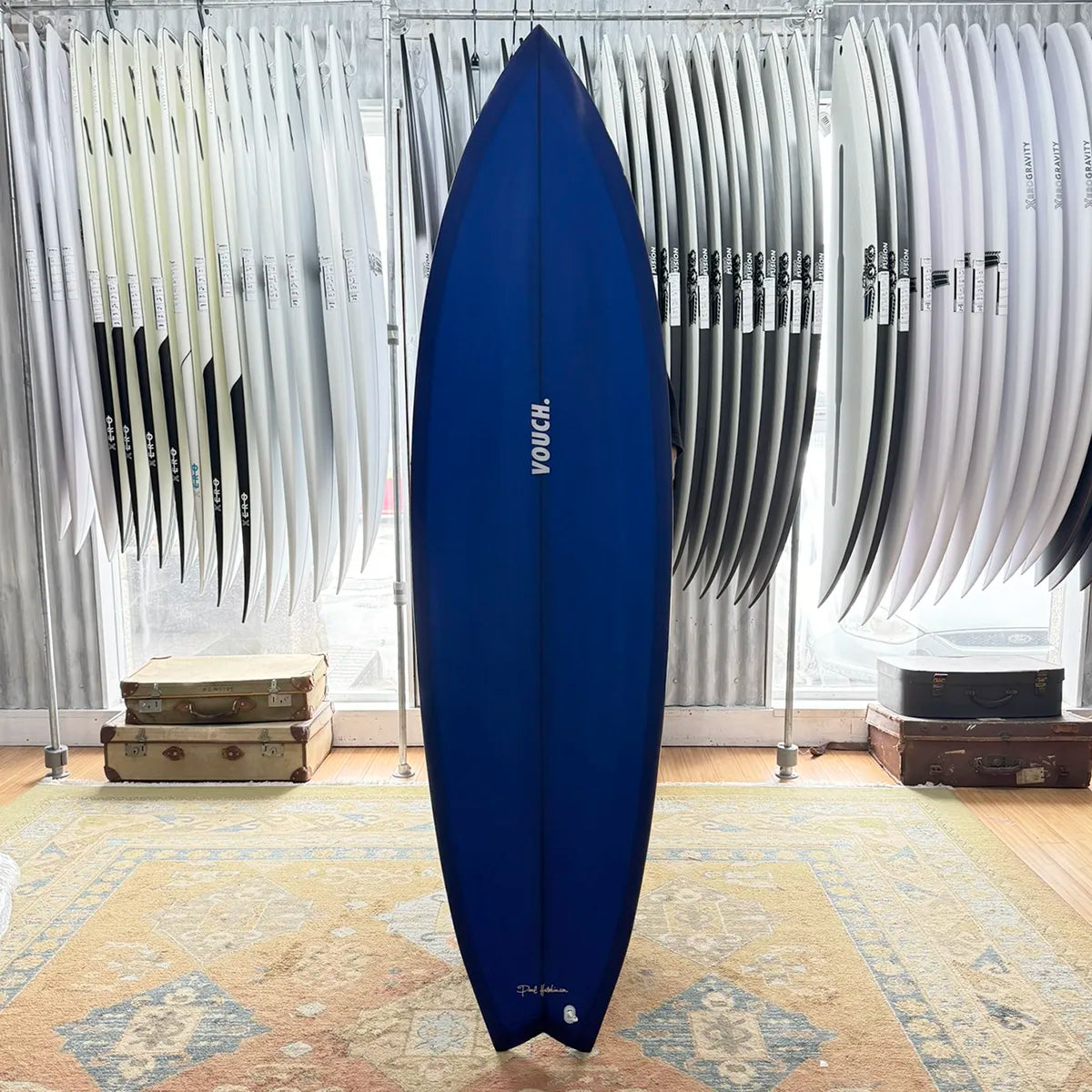 longboard surfboards with high-volume design for better floatation-Vouch Sambal Surfboard - 6'4" - Navy