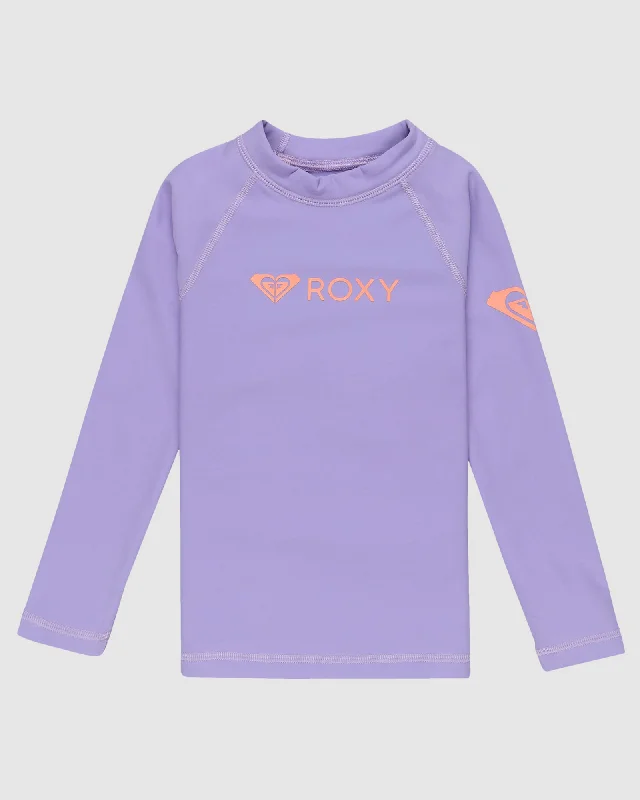 high-tech surf clothing for performance-Girls 2-7 Roxy Heater TW Long Sleeve Rash Vest