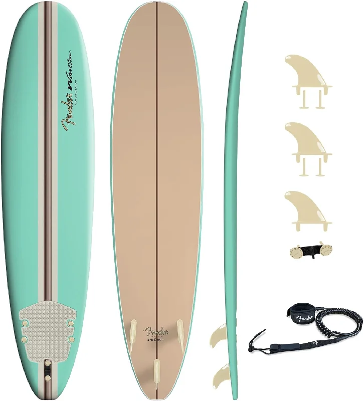 longboard surfboards with deep concave for speed-Fender x Wavestorm Collaboration 8ft Surfboard