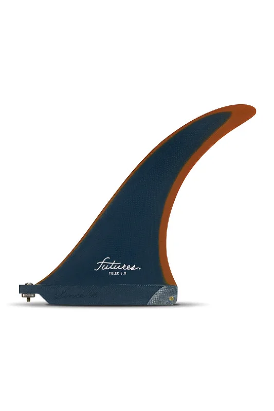 surfboard fins for maximizing grip in turns-Futures Fins Tiller 8.0 Longboard Fin - Cobalt / Rust