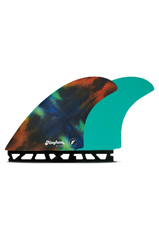 surfboard fins with a wide base for more drive-Futures Fins Mayhem Evil Quad Fin Set - Rainbow