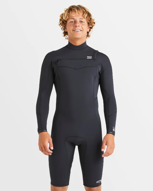 surf clothing for surfers on a budget-Mens 2/2mm Absolute Natural Chest Zip Long Sleeve Springsuit