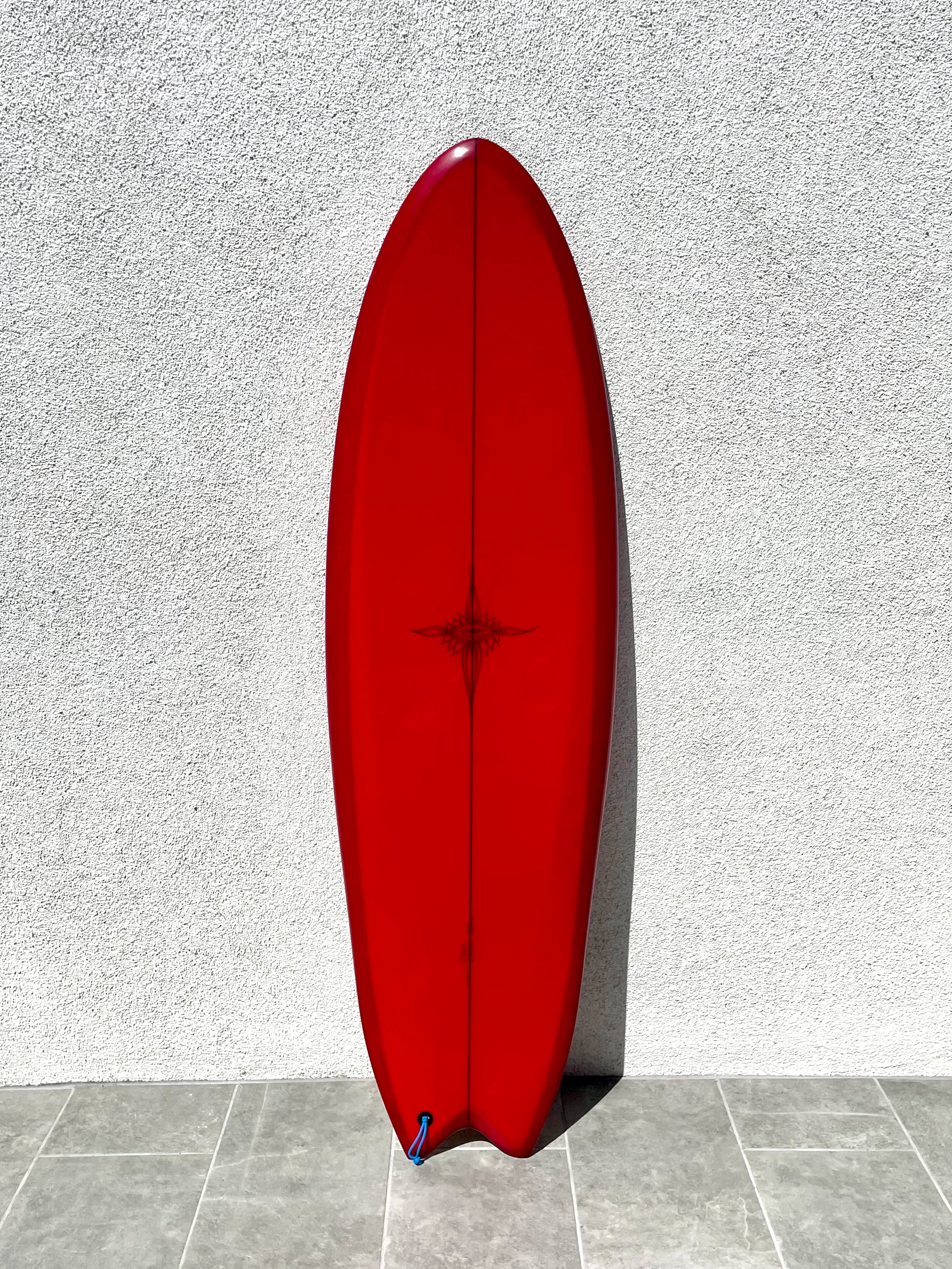 highly durable longboard surfboards for rough conditions-Ryan Burch | 5’7” Cuttle Fish Red Surfboard (USED)