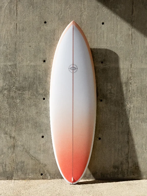 surfboard protective film for scratch resistance-Eye Symmetry | BCN Thruster 5'7" Clear Peach