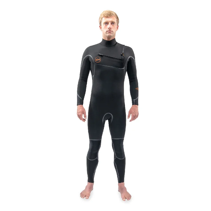 surf clothing with stretch for flexibility-DAKINE - CYCLONE 4/3 CHEST ZIP FULL SUIT