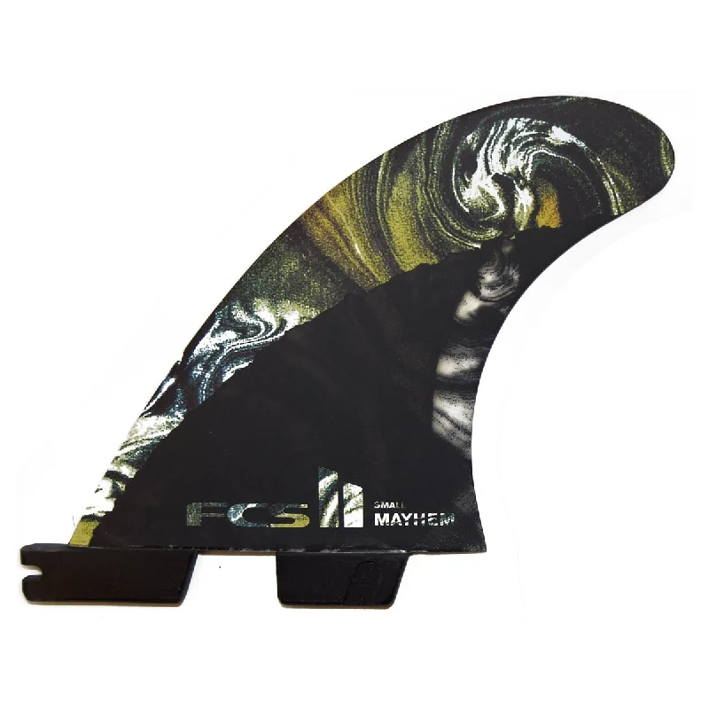 surfboard fins for precision turns-FCS II MB PC Carbon Tri Fin Set -Green Multi - Small