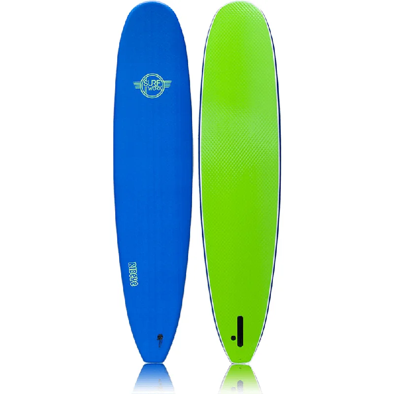 longboard surfboards with streamlined shapes for speed-Surfworx Ribeye Longboard 9ft 0 Soft Surfboard - Navy