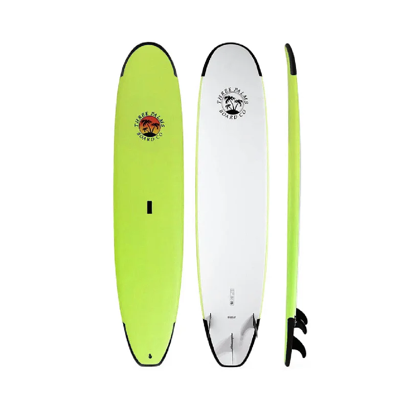 surf clothing for casual beach walks-8'4" Three Palms Board Co - Soft Top - Lime - FCSll - Price 199,000 LKR