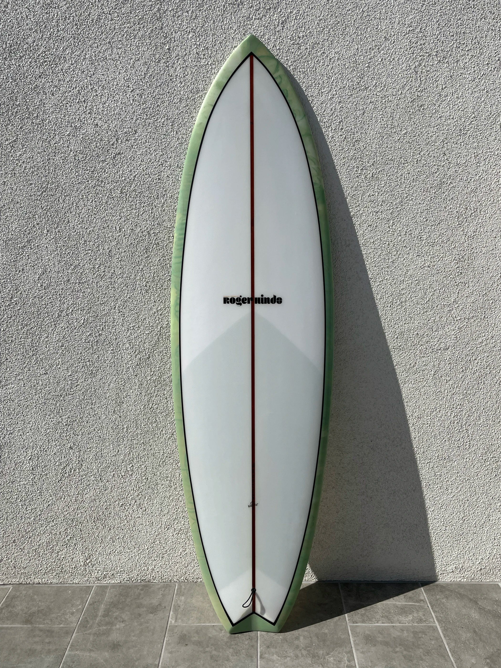 longboard surfboards for ultimate maneuverability-Roger Hinds | 6’2” Aussie V Clear Abstract Surfboard (USED)