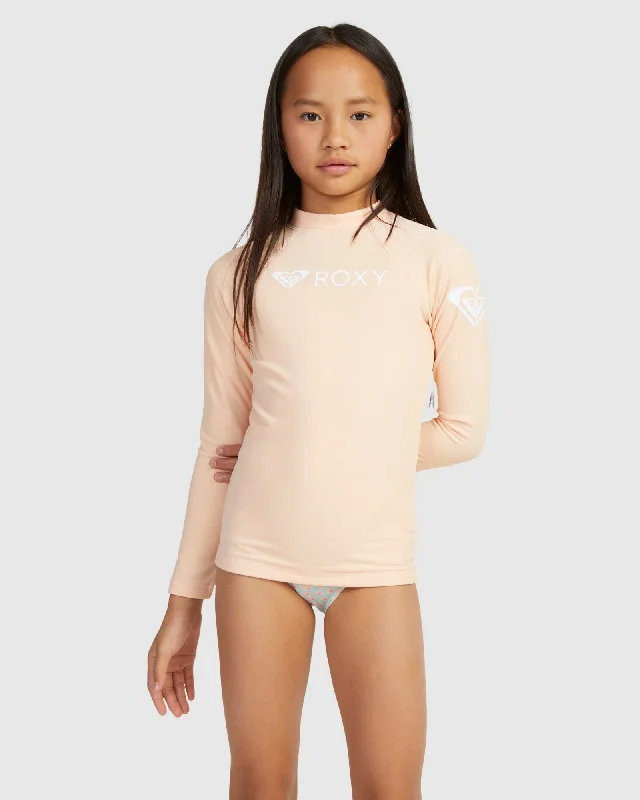 lightweight surf clothing for tropical climates-Girls Girl Heater Ls Lycra Rashguard