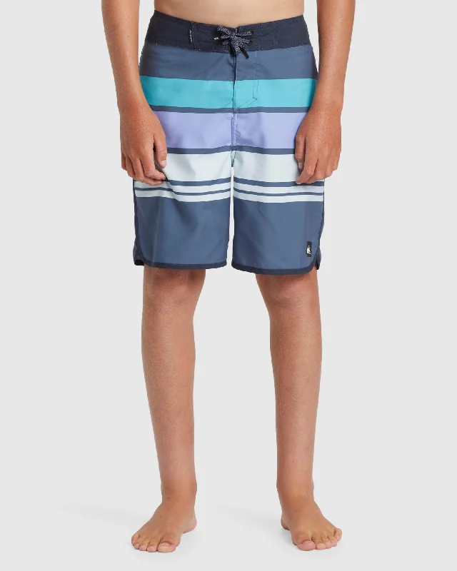 surf clothing with unique color options-Boys 8-16 Everyday Stripe 17" Boardshorts