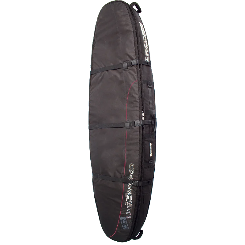 best longboard surfboards for beginners and intermediates-O&E Ocean & Earth Double Coffin Longboard Cover 10'6" Black/Red/Grey