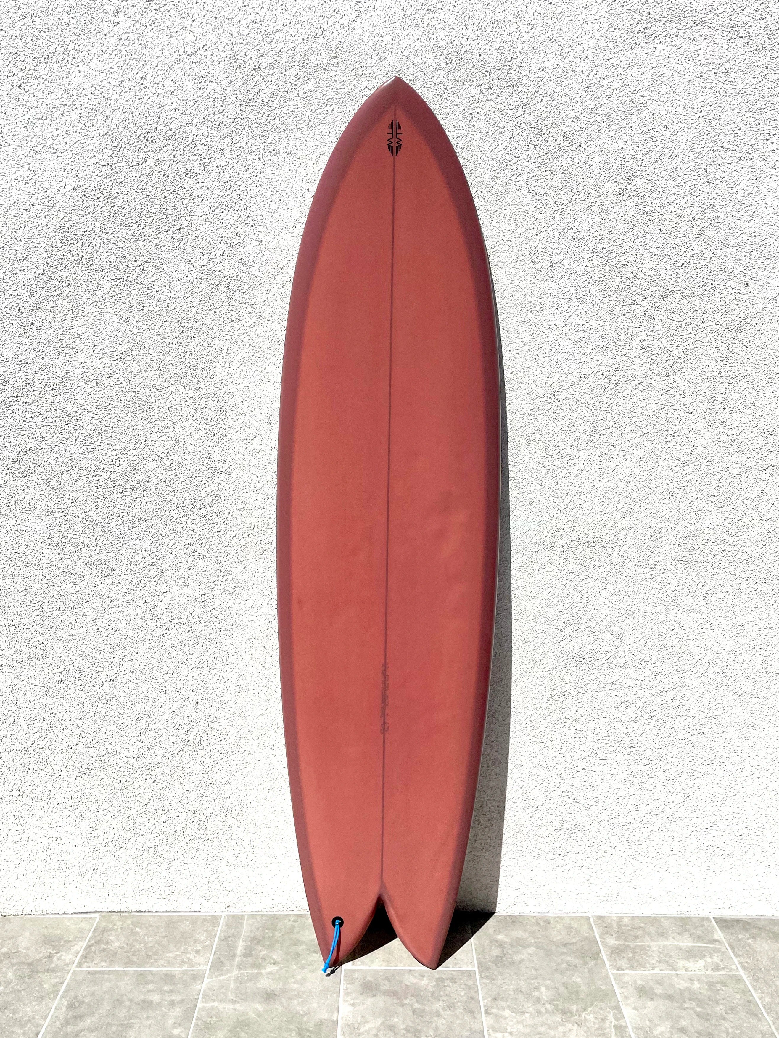 longboard surfboards for big wave riding-Tyler Warren | 6’5” Dream Fish Quad Mauve Surfboard (USED)