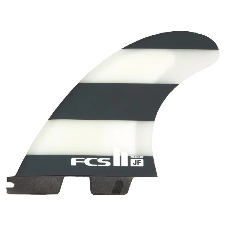 surfboard fins for retro boards-FCS II JF PC Large Black/White Tri Fins