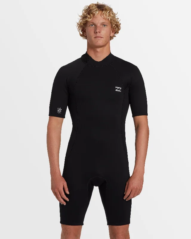 best surf clothing for men-Mens 2/2mm Foil Back Zip Springsuit