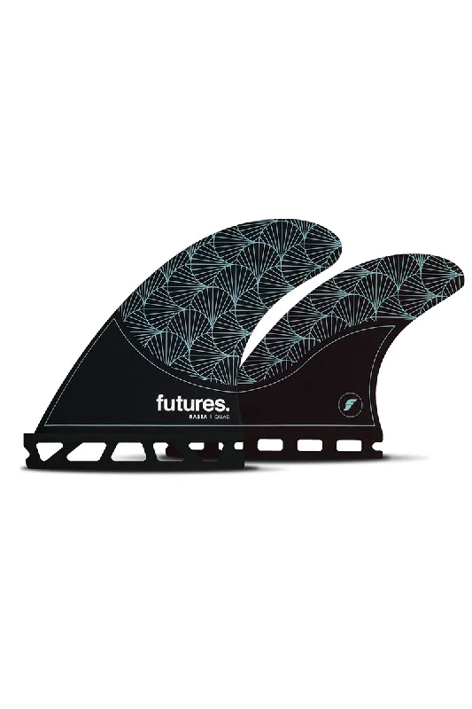 surfboard fins for improved drive-Futures Fins Rasta Honeycomb Quad Fins - Black / Teal