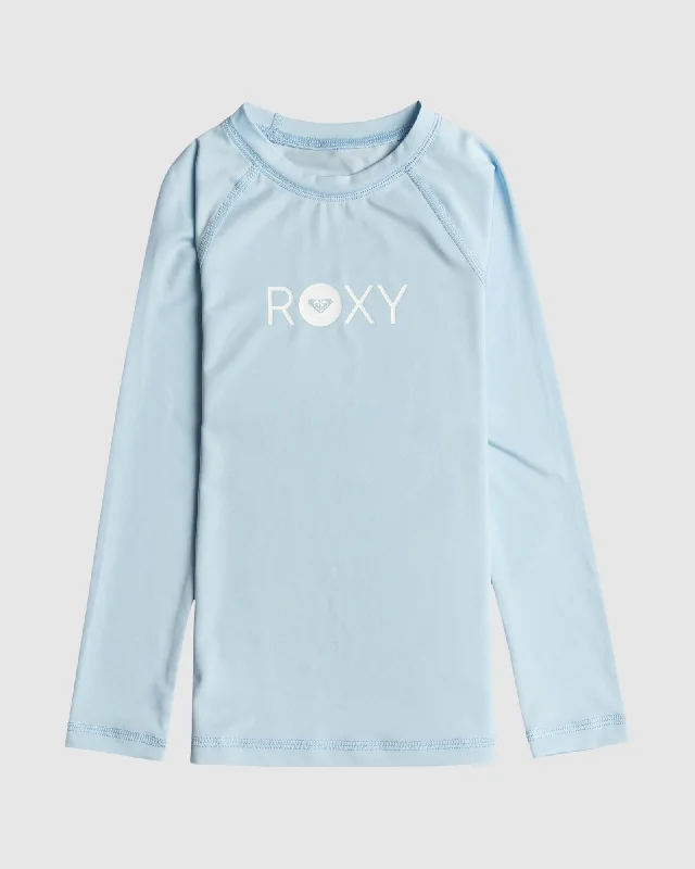 water-resistant surf clothing for wet conditions-Girls 2-7 Essential Long Sleeve Upf 50 Surf T-Shirt