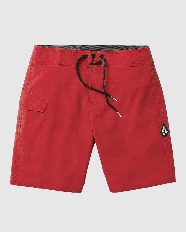 surf clothing for casual beach walks-BOYS 8-16 LIDO SOLID MOD BOARDSHORTS