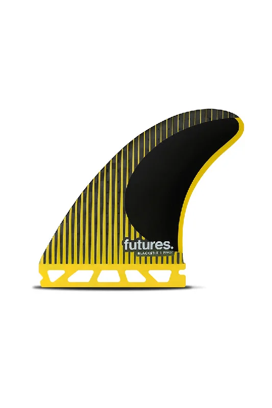 surfboard fins with stronger base for added power-Futures Fins P8 Blackstix Thruster Fin Set - Yellow