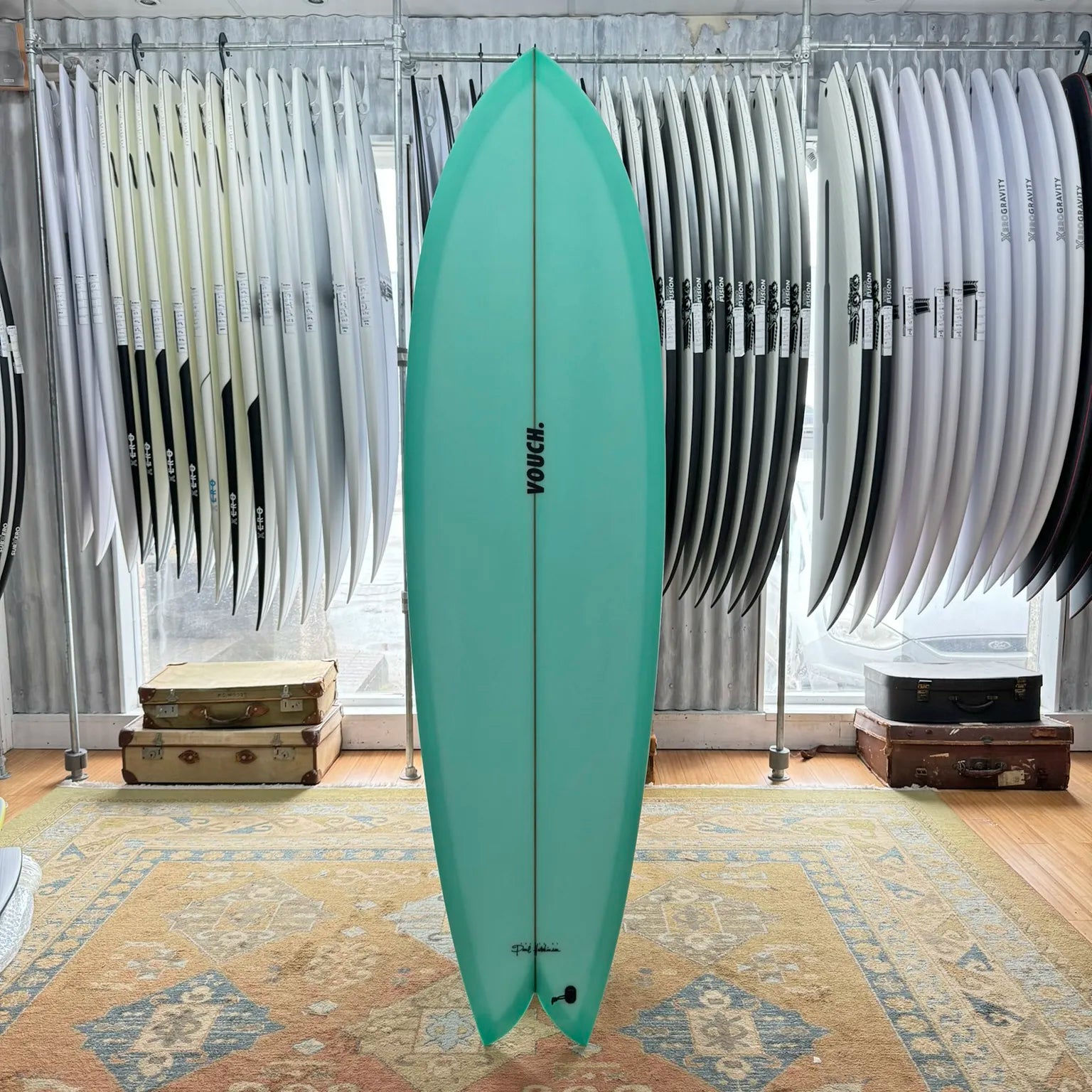 longboard surfboards with long-lasting durability-Vouch Mid Vish Surfboard - 6'6" - Mint Green