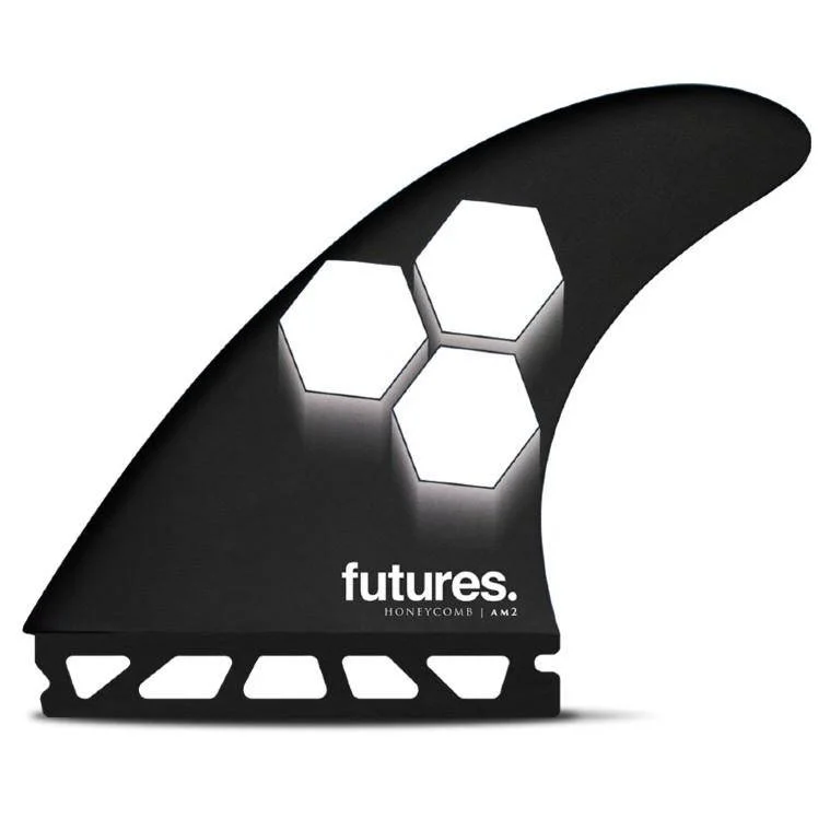 surfboard fins with versatile design-Futures AM2 HC Thruster Fin Set Black/White