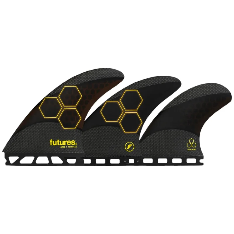 surfboard fins with improved maneuvering-Futures AM2 Techflex 5 Fin Set