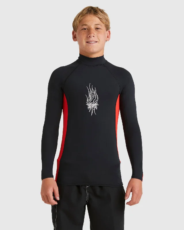 surf clothing for early morning sessions-Boys 8-16 Jimmy Contrast Rash Vest