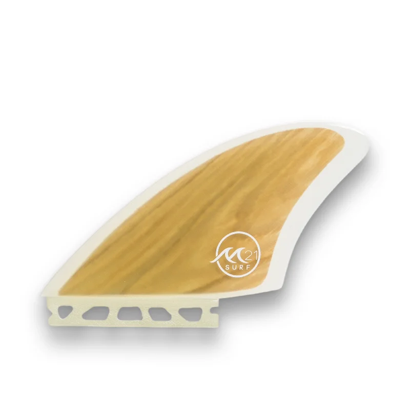 surfboard fins with improved maneuvering-Wood Twin Keel Fins for Futures