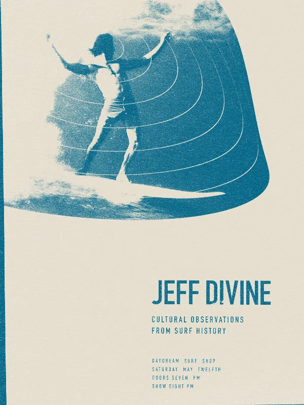 longboard surfboards for relaxed beach cruising-Jeff Divine Show Poster