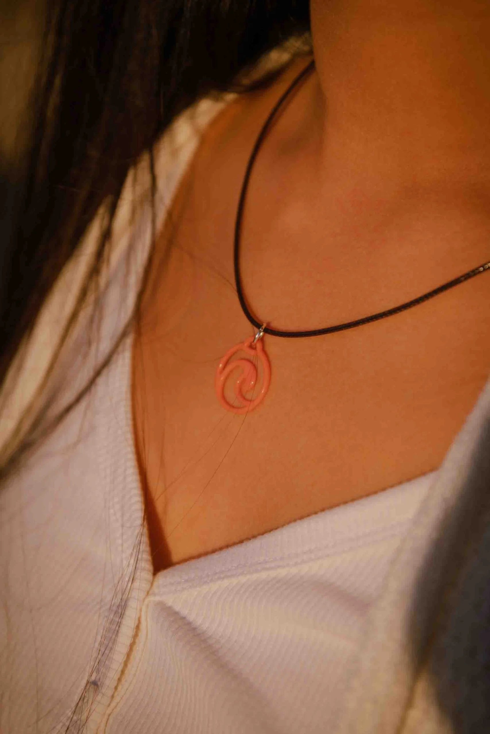 surf clothing with anti-UV protection-Wave Necklace Coral