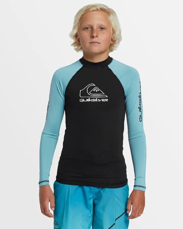 lightweight surf clothing for tropical climates-Boys 8-16 On Tour Long Sleeve UPF 50 Rash Vest