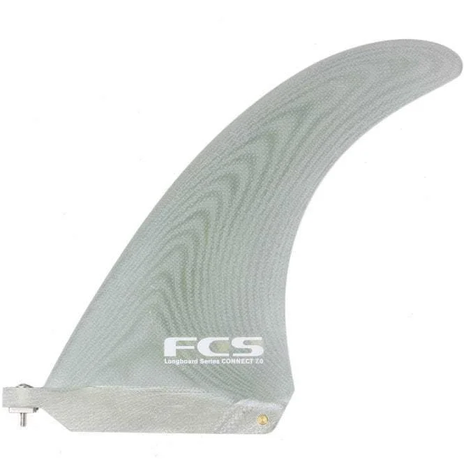 surfboard fins with a thruster setup-FCS - Longboard Series CONNECT - Longboard Single Fin - Screw & Plate - PG Clear