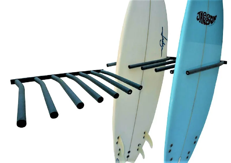 surfboard fin boxes for customization-Surfboard Wall Rack - 6 Board Vertical STEEL