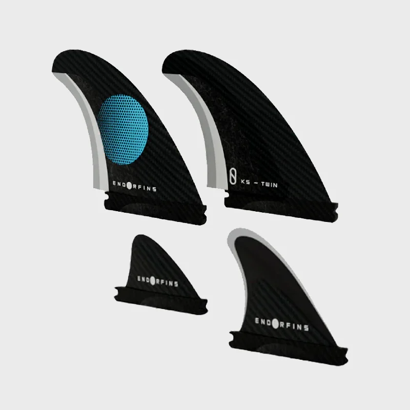 surfboard fins for maximum maneuverability-Firewire Endorfins Twin + 2 Fin Set - Single Tab - Blue/Black