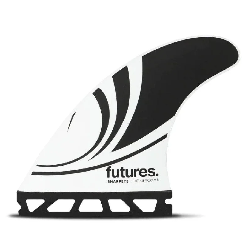 surfboard fins for tight turns-Futures Sharp Eye Medium HC Thruster Black/White